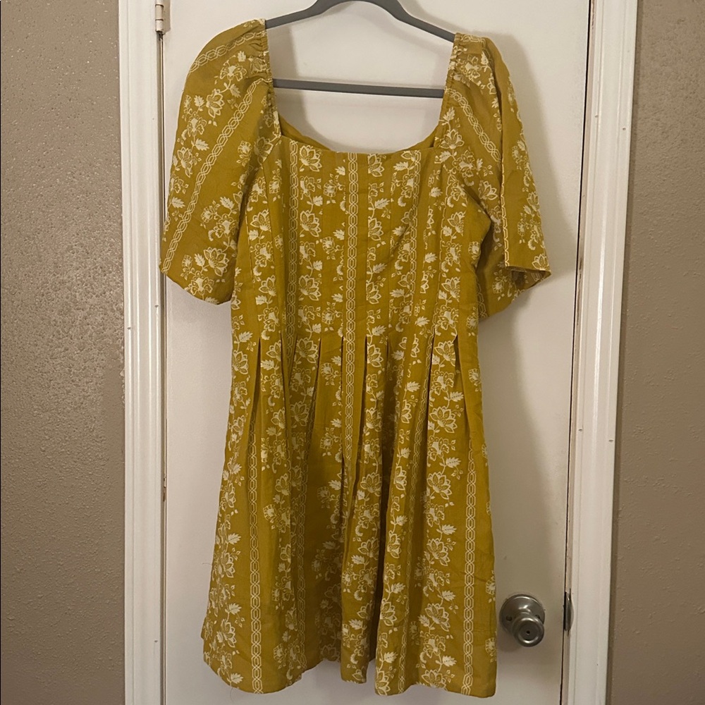 Floral Yellow Mini Dress